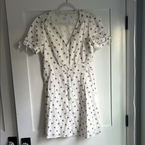 GAP White Dress with Floral Pattern